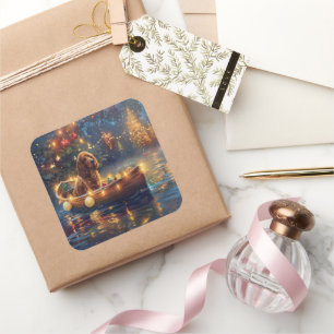 Cocker Spaniel Kerstvakantie Vierkante Sticker