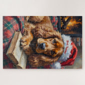 Cocker Spaniel Kerstverhaal Tijd Hoed Legpuzzel (Horizontaal)