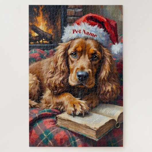 Cocker Spaniel Kerstverhaal Tijd Hoed Legpuzzel (Verticaal)