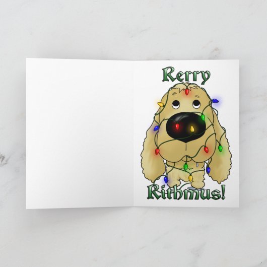 Cocker Spaniel - Kerstverlichting Feestdagen Kaart (Binnen)