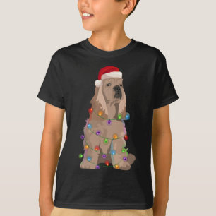 Cocker Spaniel Kerstverlichting Xmas Hondenliefheb T-shirt