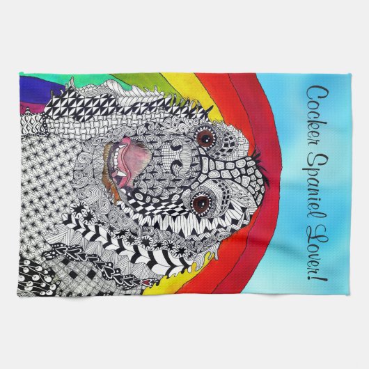 Cocker Spaniel keukenhanddoek (Horizontaal)
