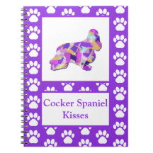 Cocker Spaniel Kisses Hond Silhouet PurplePY&B
