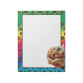 Cocker Spaniel kleurrijk hondpawpatroon notitieblo Notitieblok (Linkerzijde)