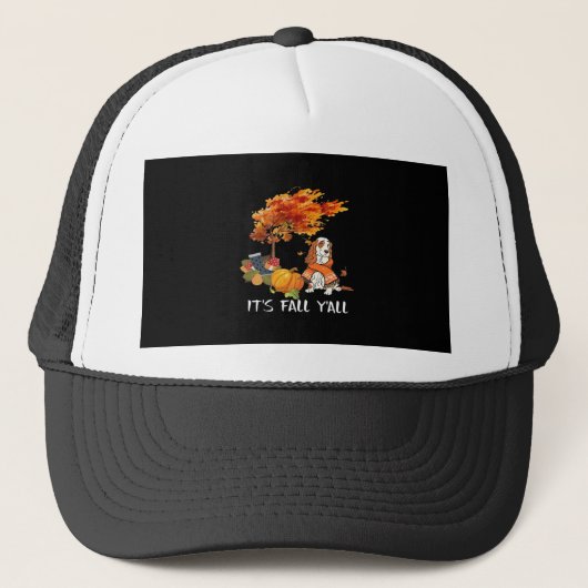 Cocker Spaniel Kostuum Herfst Het is Herfst Y'all Trucker Pet (Voorkant)