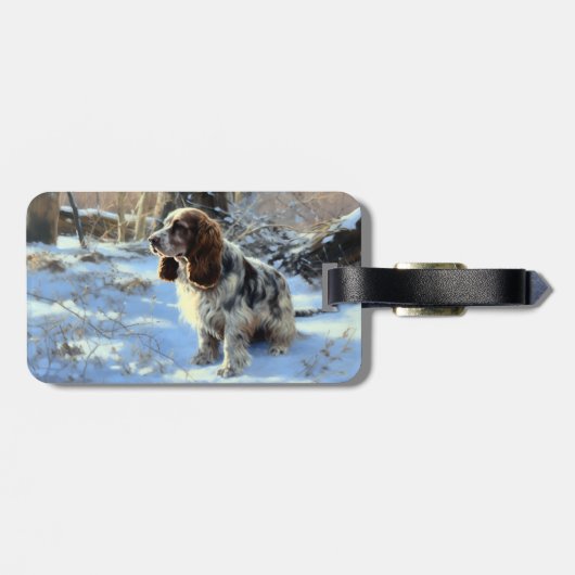Cocker Spaniel Laat het sneeuwen Kerstmis Bagagelabel (Achterkant horizontaal)