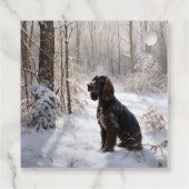 Cocker Spaniel Laat het Sneeuwen Kerstmis  Bedankjes Labels (Achterkant)