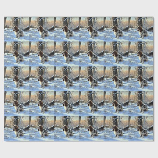 Cocker Spaniel Laat het sneeuwen Kerstmis Cadeaupapier (Vlak)