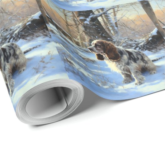 Cocker Spaniel Laat het sneeuwen Kerstmis Cadeaupapier (Rol Hoek)