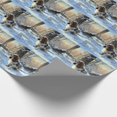 Cocker Spaniel Laat het sneeuwen Kerstmis Cadeaupapier (Hoek)