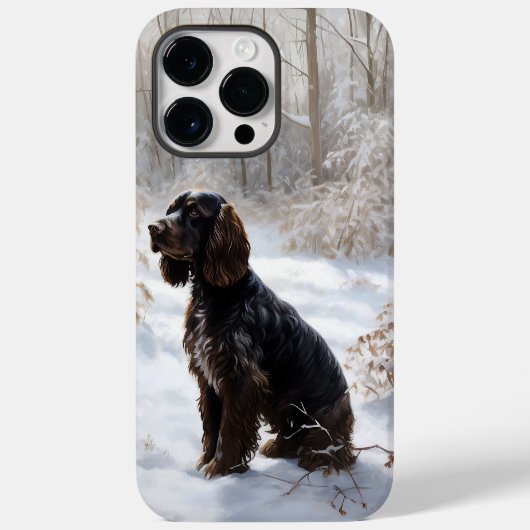 Cocker Spaniel Laat het sneeuwen Kerstmis Case-Mate iPhone Case (Achterkant)
