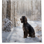 Cocker Spaniel Laat het sneeuwen Kerstmis Douchegordijn (Voorkant)