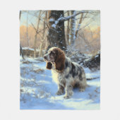 Cocker Spaniel Laat het sneeuwen Kerstmis Fleece Deken (Voorkant)