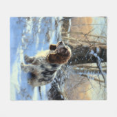 Cocker Spaniel Laat het sneeuwen Kerstmis Fleece Deken (Voorkant (Horizontaal))