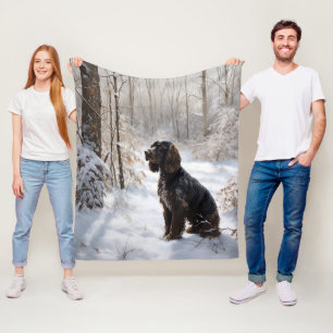 Cocker Spaniel Laat het sneeuwen Kerstmis Fleece Deken