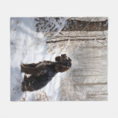 Cocker Spaniel Laat het sneeuwen Kerstmis Fleece Deken (Voorkant (Horizontaal))