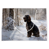 Cocker Spaniel Laat het sneeuwen Kerstmis Groot Cadeauzakje (Voorkant)