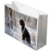 Cocker Spaniel Laat het sneeuwen Kerstmis Groot Cadeauzakje (Voorkant Gekanteld)