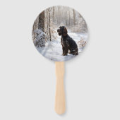 Cocker Spaniel Laat het sneeuwen Kerstmis Handwaaier (Achterkant)