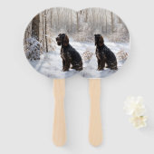 Cocker Spaniel Laat het sneeuwen Kerstmis Handwaaier (Voorkant en achterkant)