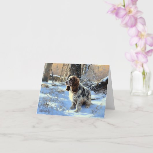 Cocker Spaniel Laat het sneeuwen Kerstmis Kaart (Orchidee)