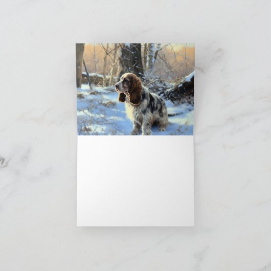 Cocker Spaniel Laat het sneeuwen Kerstmis Kaart (Binnen)