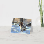 Cocker Spaniel Laat het sneeuwen Kerstmis Kaart (Voorkant)