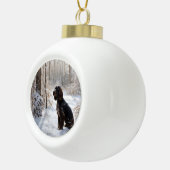 Cocker Spaniel Laat het sneeuwen Kerstmis Keramische Bal Ornament (Rechts)