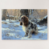 Cocker Spaniel Laat het sneeuwen Kerstmis Legpuzzel (Horizontaal)