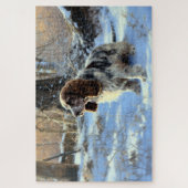 Cocker Spaniel Laat het sneeuwen Kerstmis Legpuzzel (Verticaal)