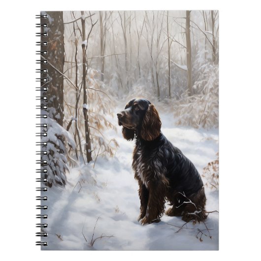 Cocker Spaniel Laat het sneeuwen Kerstmis Notitieboek (Voorkant)