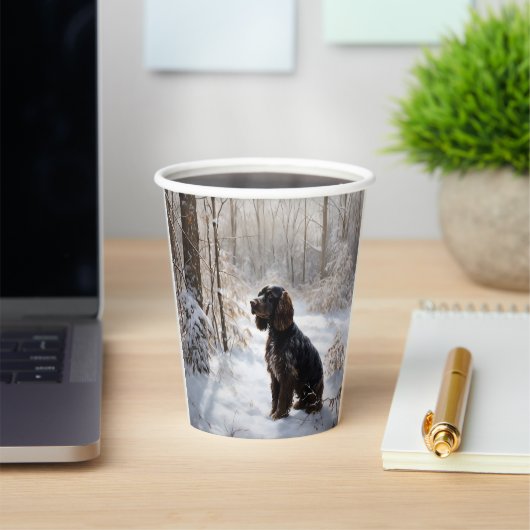 Cocker Spaniel Laat het Sneeuwen Kerstmis Papieren Bekers (Insitu)