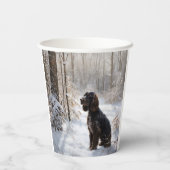 Cocker Spaniel Laat het Sneeuwen Kerstmis Papieren Bekers (Achterkant)