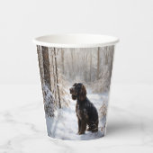 Cocker Spaniel Laat het Sneeuwen Kerstmis Papieren Bekers (Voorkant)