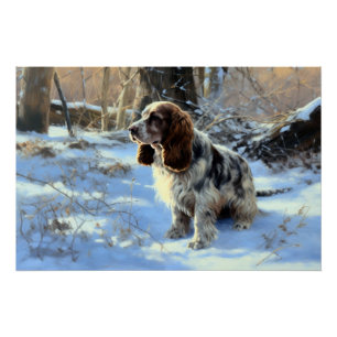 Cocker Spaniel Laat het sneeuwen Kerstmis Perfect Poster