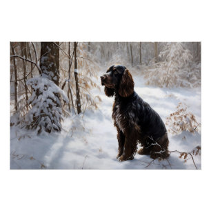 Cocker Spaniel Laat het sneeuwen Kerstmis Perfect Poster