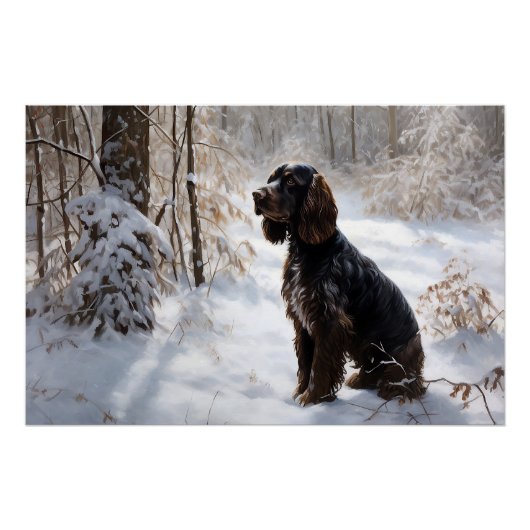 Cocker Spaniel Laat het sneeuwen Kerstmis Perfect Poster (Voorkant)
