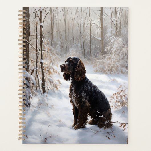 Cocker Spaniel Laat het sneeuwen Kerstmis Planner (Voorkant)