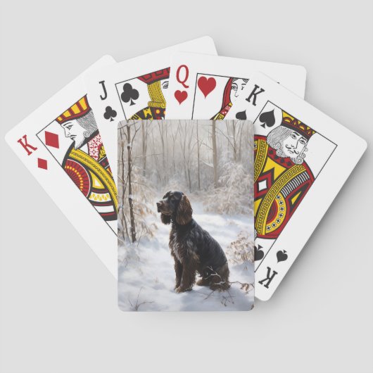 Cocker Spaniel Laat het sneeuwen Kerstmis Pokerkaarten (Achterkant)