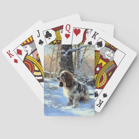 Cocker Spaniel Laat het sneeuwen Kerstmis Pokerkaarten (Achterkant)