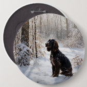 Cocker Spaniel Laat het sneeuwen Kerstmis Ronde Button 6,0 Cm (Voorkant /achterkant)