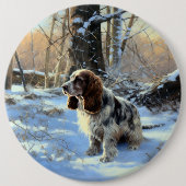 Cocker Spaniel Laat het Sneeuwen Kerstmis Ronde Button 6,0 Cm (Voorkant)