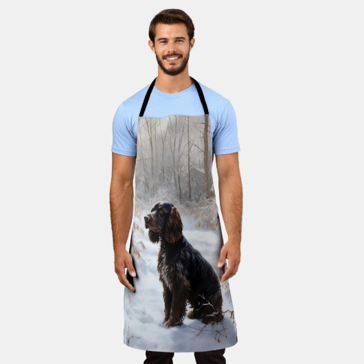 Cocker Spaniel Laat het sneeuwen Kerstmis Schort (Gedragen)