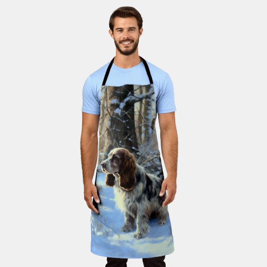 Cocker Spaniel Laat het sneeuwen Kerstmis Schort (Gedragen)