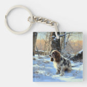 Cocker Spaniel Laat het sneeuwen Kerstmis Sleutelhanger (Voorkant)