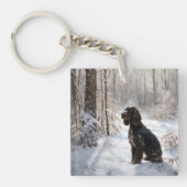 Cocker Spaniel Laat het sneeuwen Kerstmis Sleutelhanger (Voorkant)