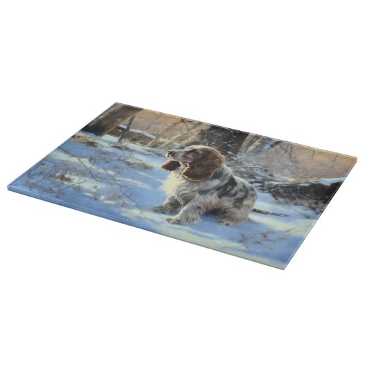 Cocker Spaniel Laat het sneeuwen Kerstmis Snijplank (Hoek)