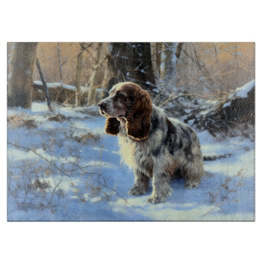 Cocker Spaniel Laat het sneeuwen Kerstmis Snijplank (Voorkant)