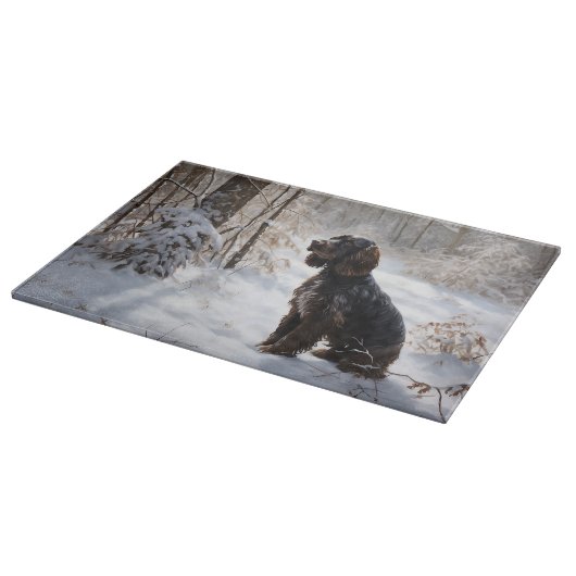 Cocker Spaniel Laat het sneeuwen Kerstmis Snijplank (Hoek)