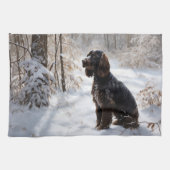 Cocker Spaniel Laat het sneeuwen Kerstmis Theedoek (Horizontaal)